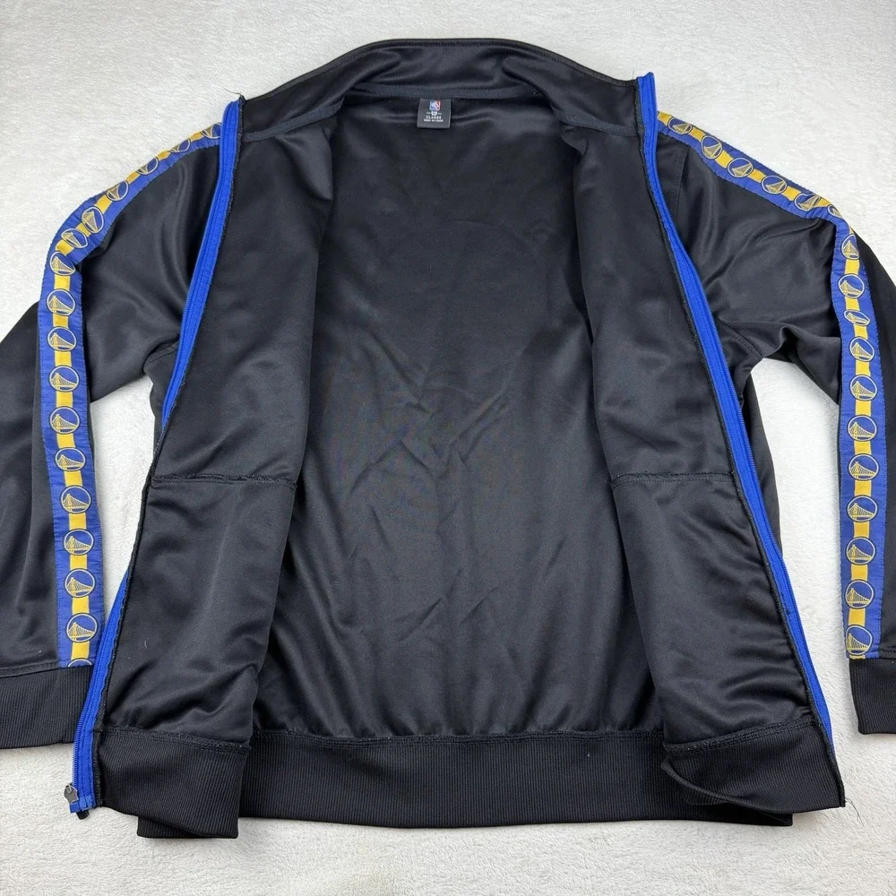 NBA Golden State Warriors Zip Warm Up Track Jacket Back‎ Graphic Men's Sz XL